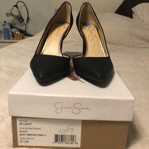 Black/ snake pattern Jessica Simpson heels